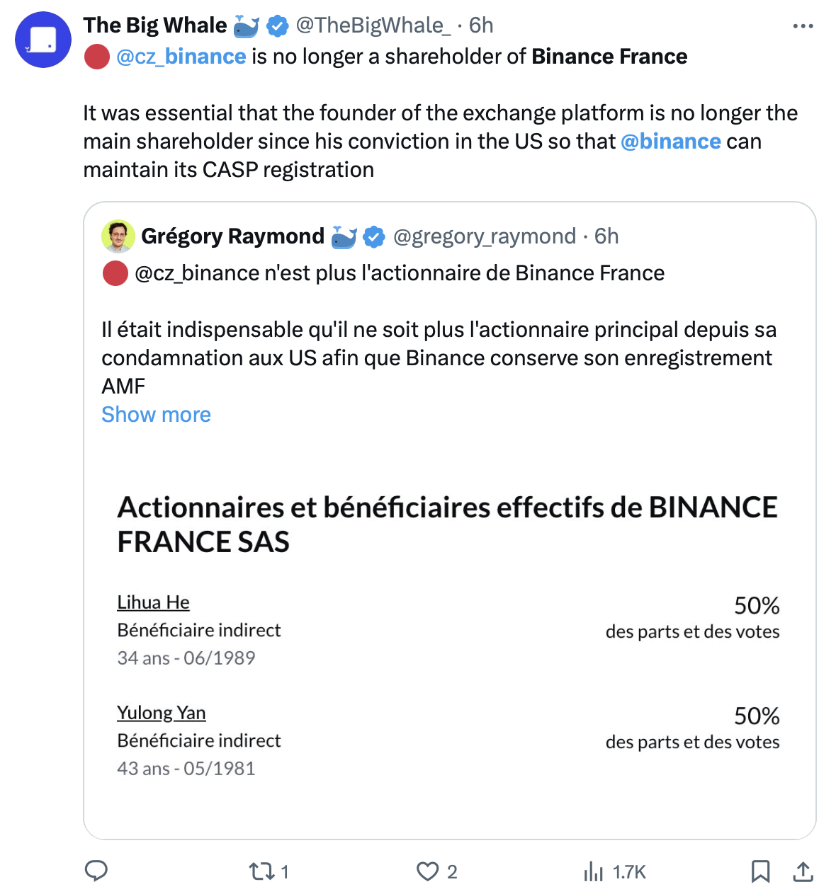 Binance France Changes Ownership After Regulator Warning