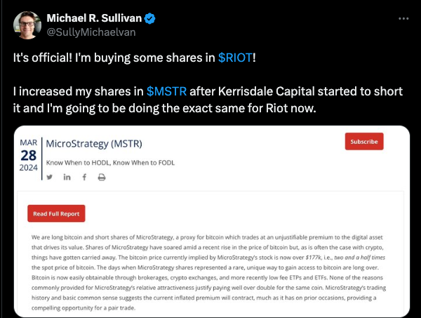 Traders Shorting Michael Saylor’s MicroStrategy