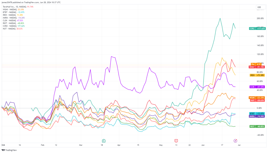 Miner Share Prices: (Source: TradingView)
