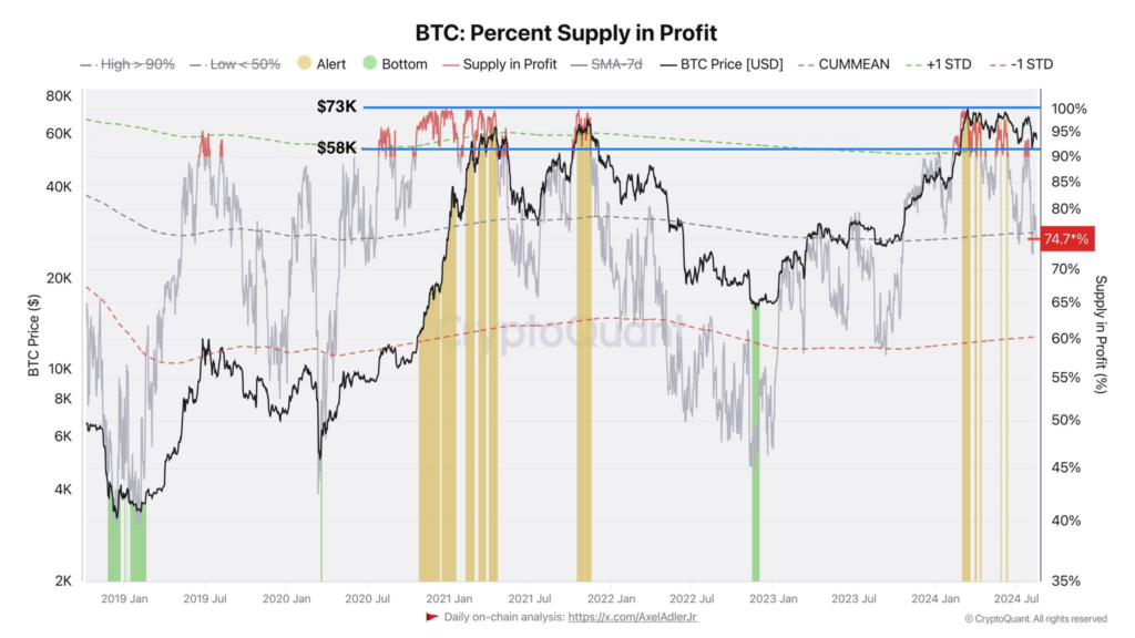 BTC: Percent supply in profit. Source: Axel Adler