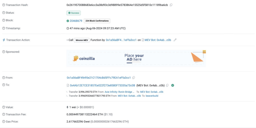 Ronin Network exploit. Source: PeckShieldAlert