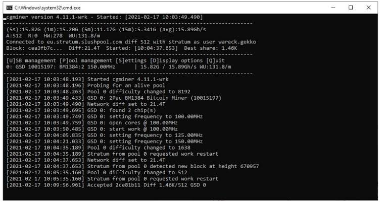 CGMiner is an example of a cheap crypto mining software that is a Command-line tool