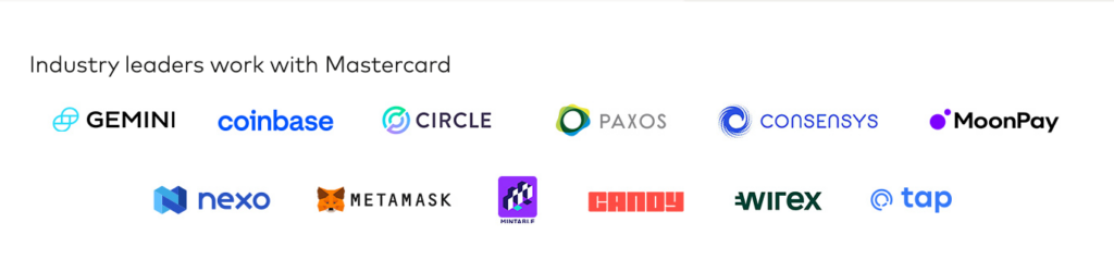 Mastercard’s crypto industry partners. Source: Mastercard