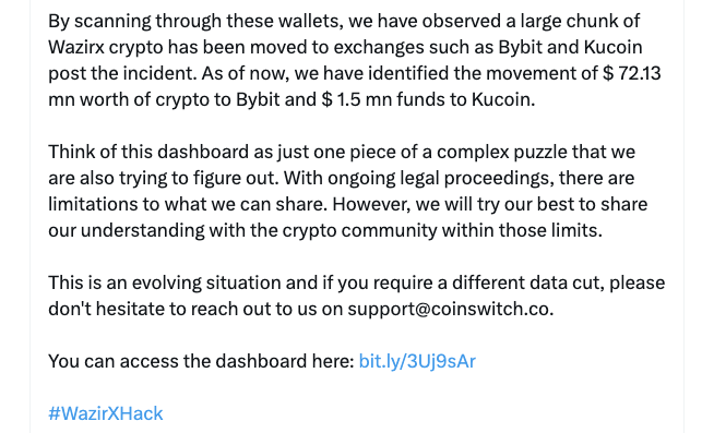 An excerpt from Ashish Singhal’s post on WazirX. Source: Ashish Singhal