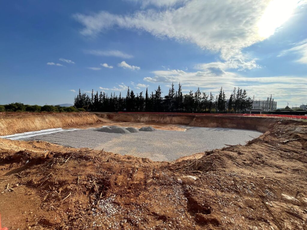 Initial construction on the first data center at the Paiania, East Attica campus. Source: Cointelegraph