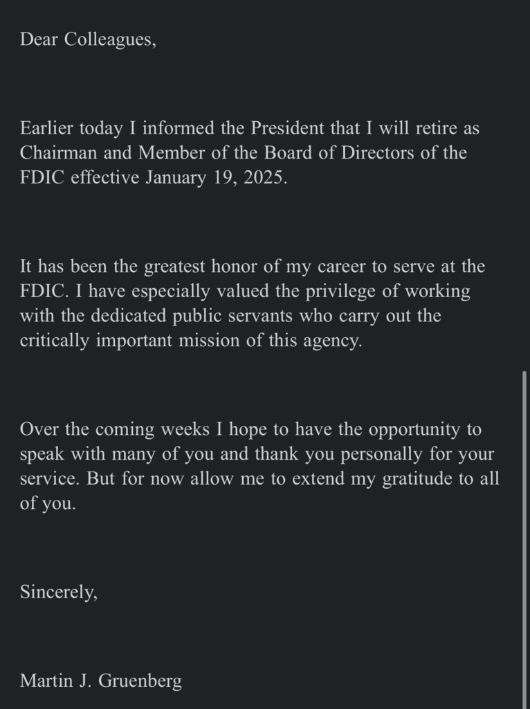 Martin Gruenberg retirement