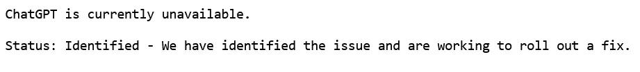 OpenAI’s message to ChatGPT users attempting to access chatgpt.com. Source: chatgpt.com