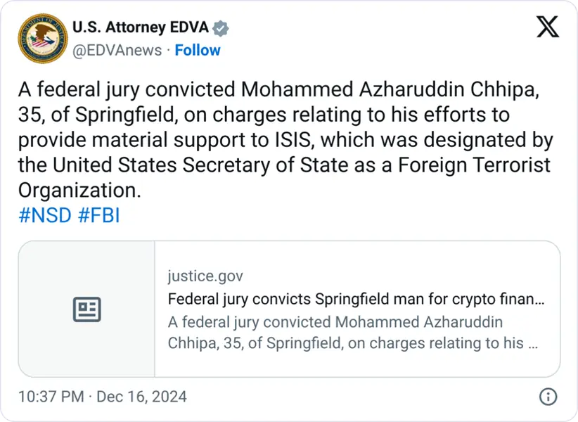 Source: Eastern District of Virginia - Department of Justice