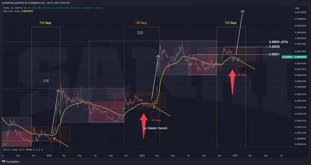 FLOKI price chart