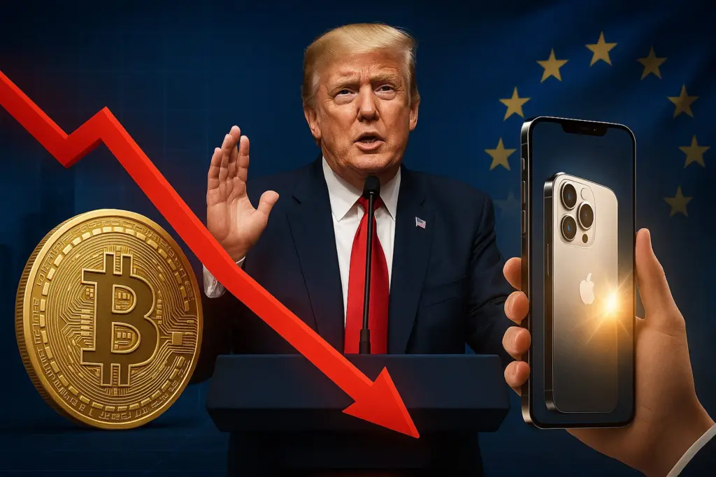 Bitcoin Slips as Trump Reveals iPhone, EU Tariffs