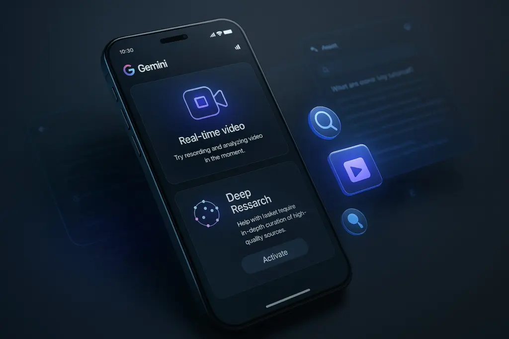 Google Adds AI Video, Deep Research to Gemini App