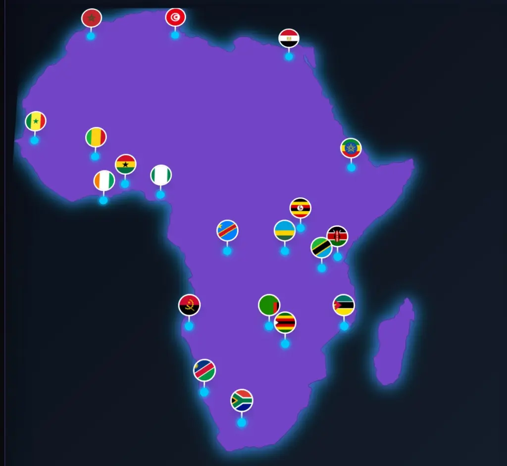 Hedera Africa Hackathon Launches With $1M Prize, Web3 Focus - Protechbro: Top Stories on Bitcoin, Ethereum, Web3, & Blockchain Onsite hackathon map Source: Hedera-hackathon.hashgraph