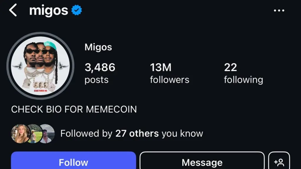 Migos’ Hacked Account. Source: X/Andy