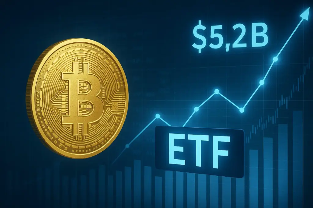 Bitcoin ETF Inflows Reach $5.2B on Record Demand