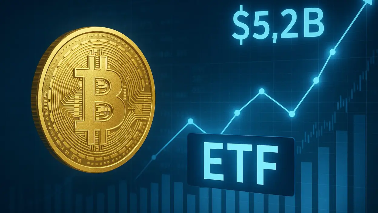 Bitcoin ETF Inflows Reach $5.2B on Record Demand