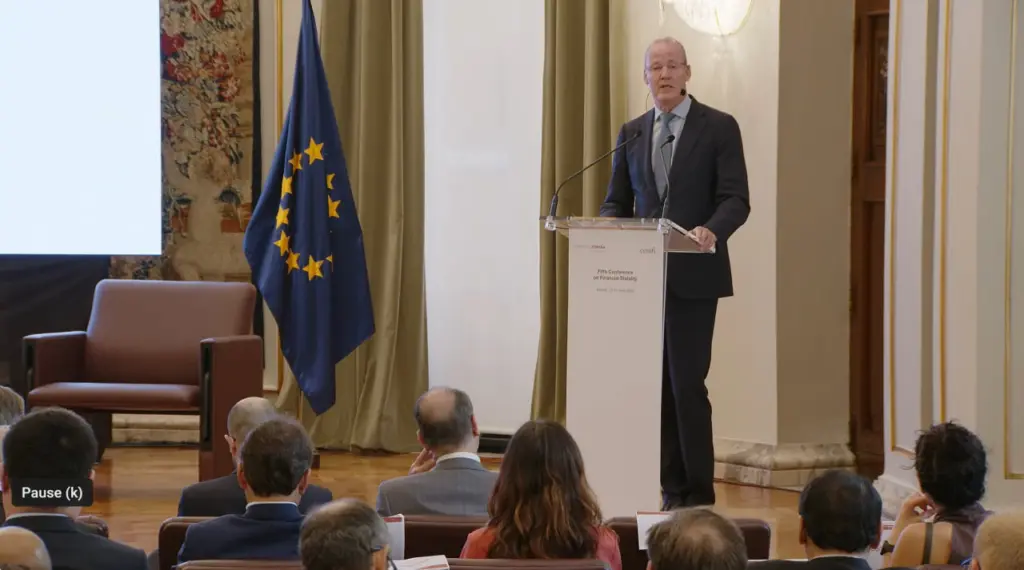 FSB Chair Klaas Knot speaking in Madrid. Source: YouTube
