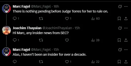 XRP Lawsuit Update- Another 60-Day Extension Possible - Protechbro: Top Stories on Bitcoin, Ethereum, Web3, & Blockchain Marc Fagel's response on X