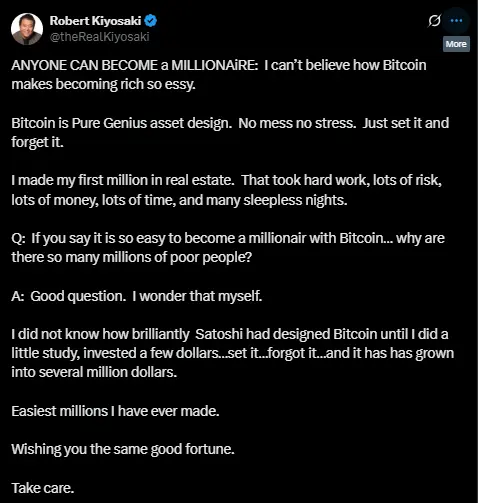 Kiyosaki: This Asset, Not Real Estate, Made Me Millions - Protechbro: Top Stories on Bitcoin, Ethereum, Web3, & Blockchain