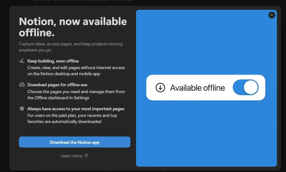 Notion Finally Works Offline